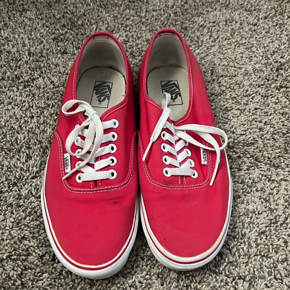Mens size 10 red vans lightly worn